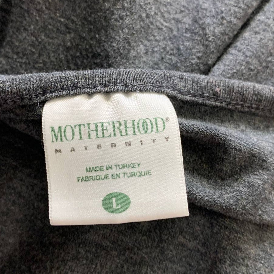 Motherhood Maternity Large Long Sleeve Front Gathered Stretchy Top Tee