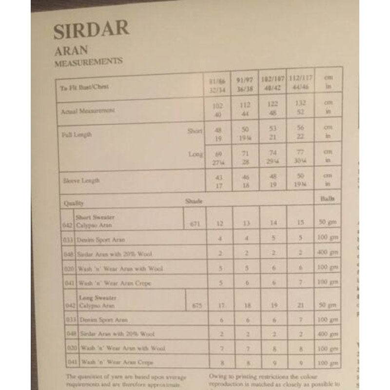 New Sirdar 5459 Calypso Aran Mens Womens Pullover Sweater Knitting Pattern