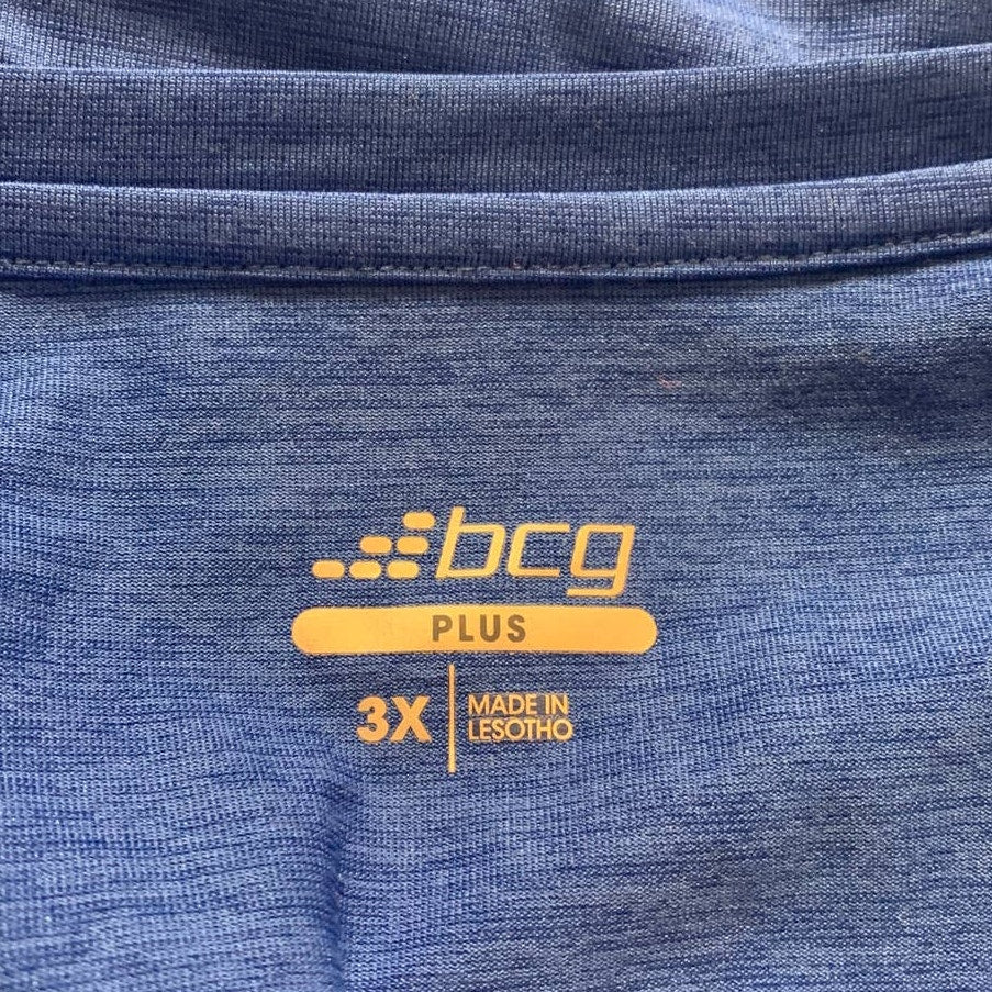 BCG Plus 3X Long Sleeve Hi Low VNeck Athletic Workout Yoga Polyester Top Shirt