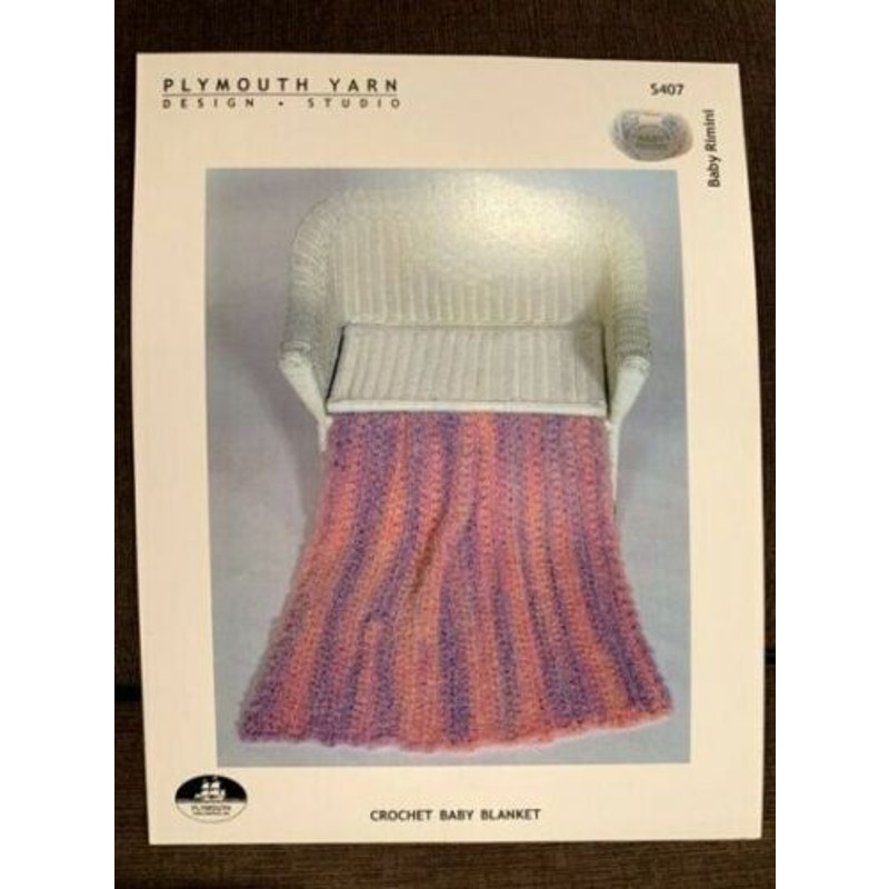 New Plymouth Yarn Design Studio S407 Crochet Baby Rimini Blanket Pattern