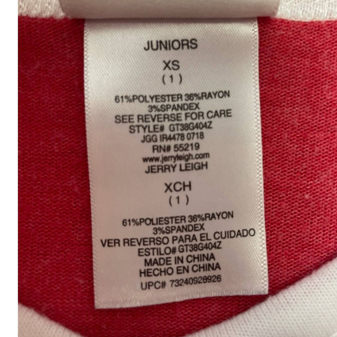 Jerry Leigh Juniors XS Blessed Long Sleeve V-Neck Polyester Blend Striped Top