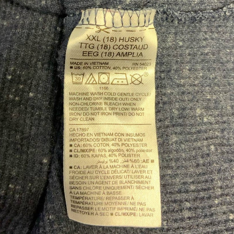 Old Navy Boys Husky XXL Long Sleeve Waffled Cotton Blend Crew Neck Shirt