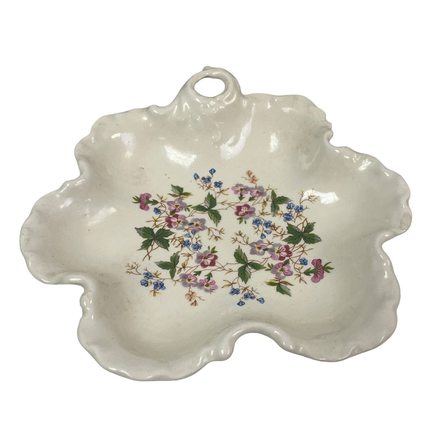 Vintage 1986 Handmade Ceramic Flower Shaped Wildflower Candy Dish Bowl For Sandy