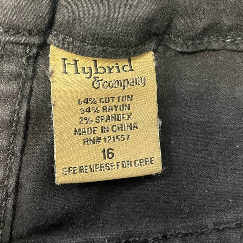 Hybrid & Company Womens Size 16 Black Factory Distressed Cotton Blend Jeans