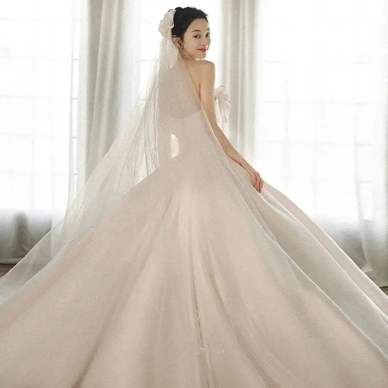 Strapless Dress with Big Train luxury women’s fashion