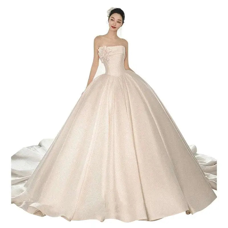Strapless Dress with Big Train luxury women’s fashion