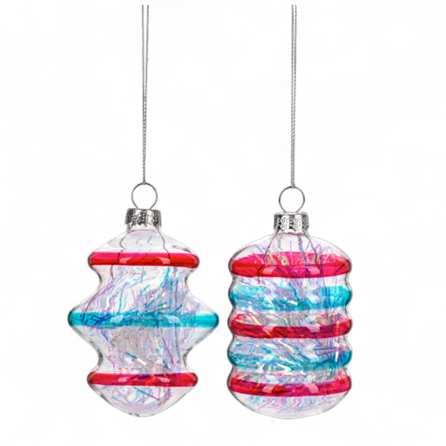 Striped Glass Drop Ornament | 2 Styles