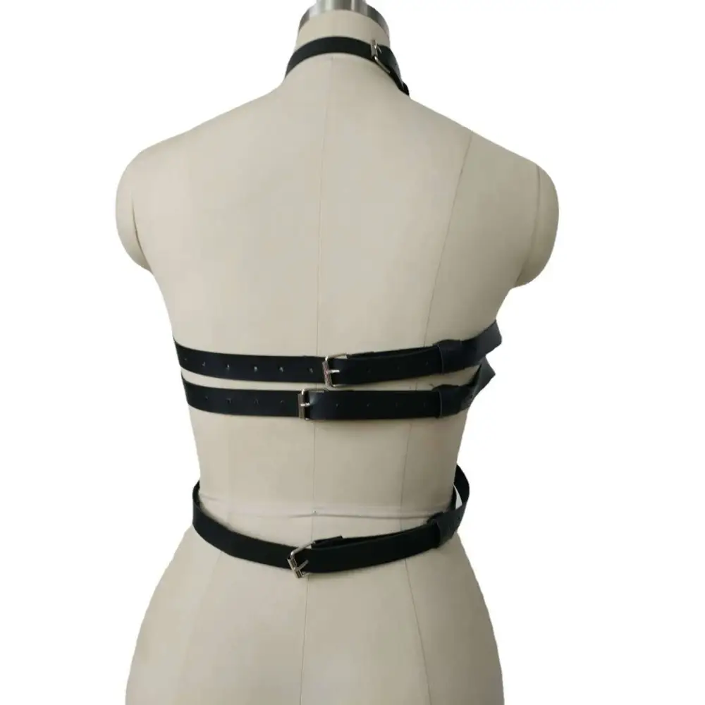 Studded Leather Harness Perform Dance Costume