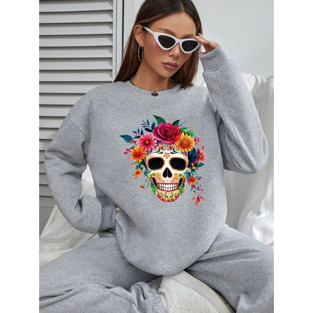 Sugar Skull Daily Wear Crew Neck Sweatshirt