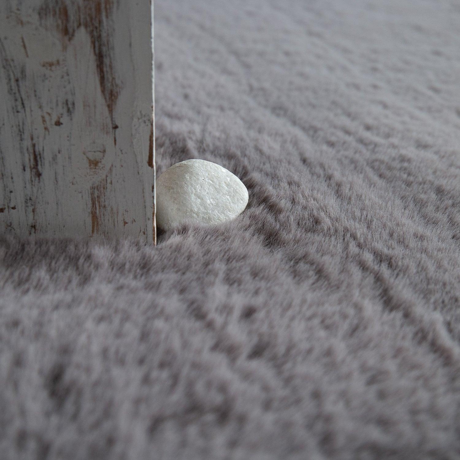 Super Soft Area Rug Fluffy High Pile Cosy Luxurious Touch in Solid Anthracite-3
