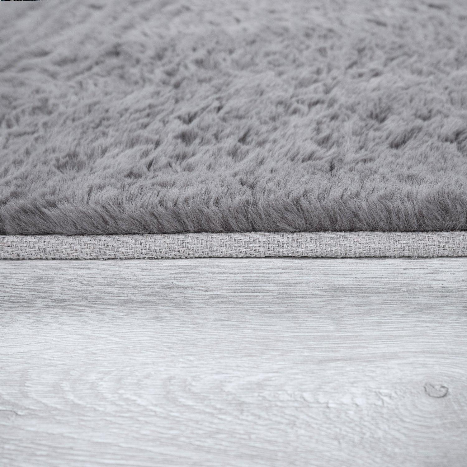 Super Soft Area Rug Fluffy High Pile Cosy Luxurious Touch in Solid Anthracite-4