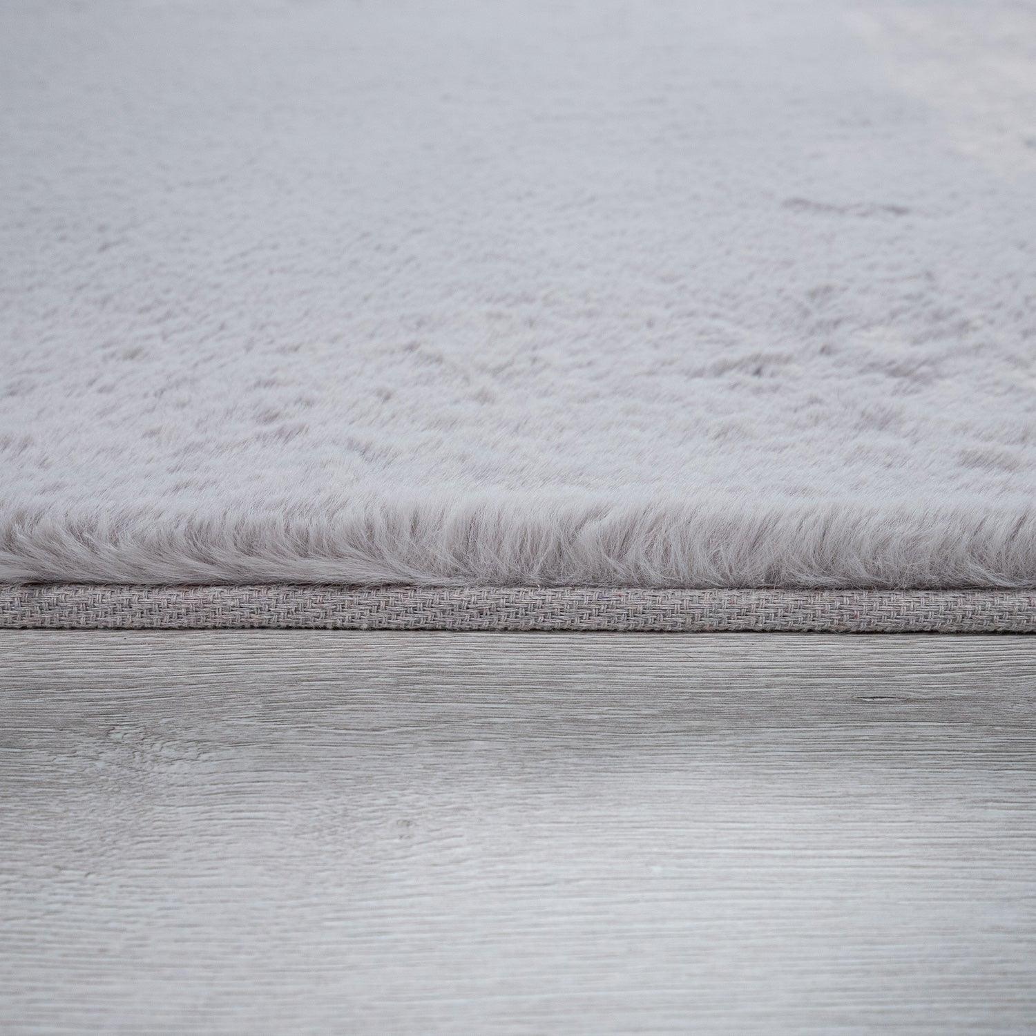 Super Soft Area Rug Fluffy High Pile Cosy Luxurious Touch in Solid Grey-4