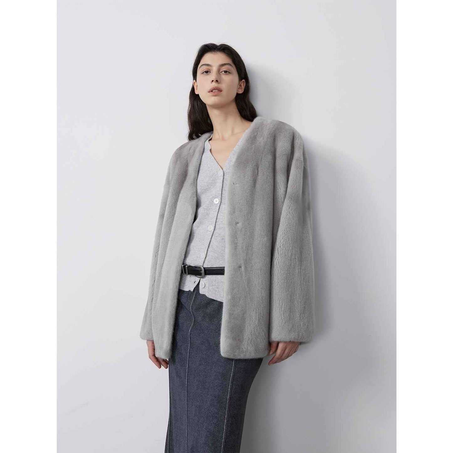 Swiss Snow Mink Velvet Fur Coat-6