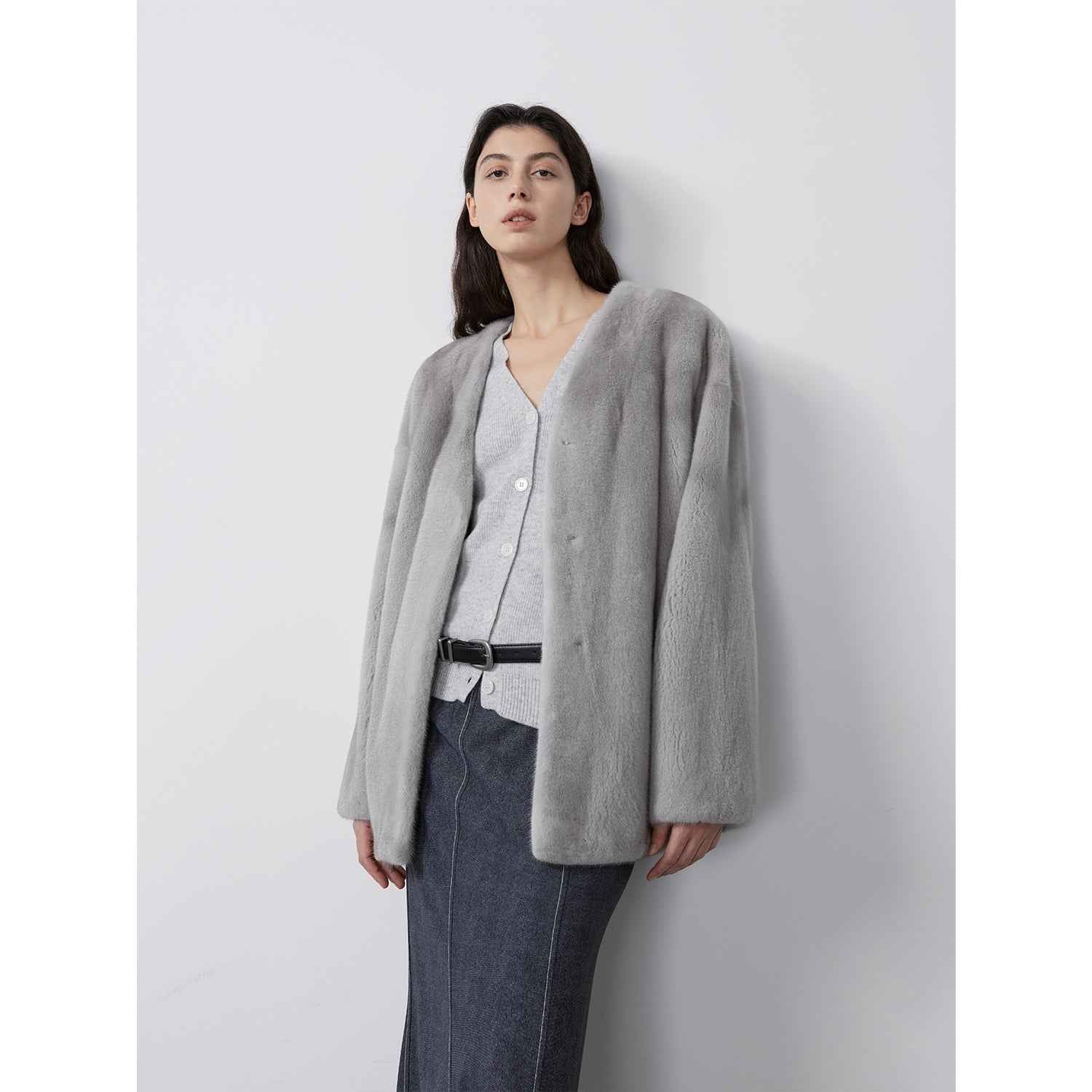 Swiss Snow Mink Velvet Fur Coat-6