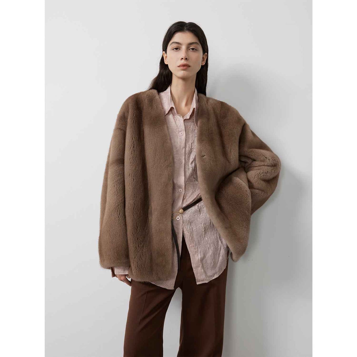 Swiss Snow Mink Velvet Fur Coat-4