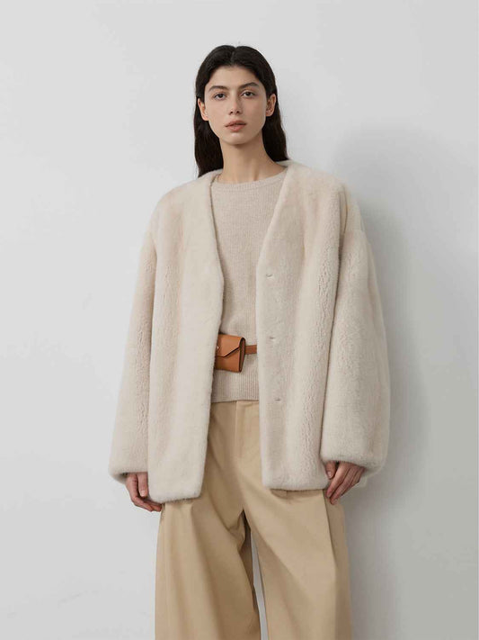 Swiss Snow Mink Velvet Fur Coat-0