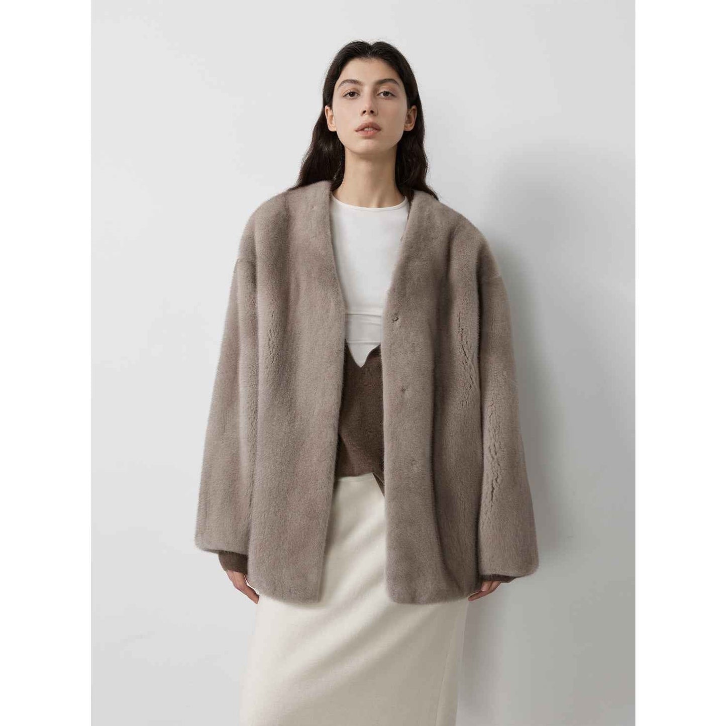 Swiss Snow Mink Velvet Fur Coat-7