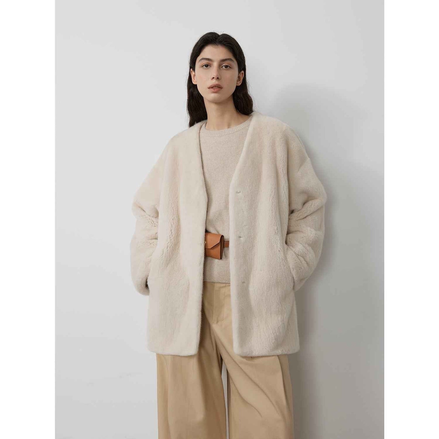 Swiss Snow Mink Velvet Fur Coat-1