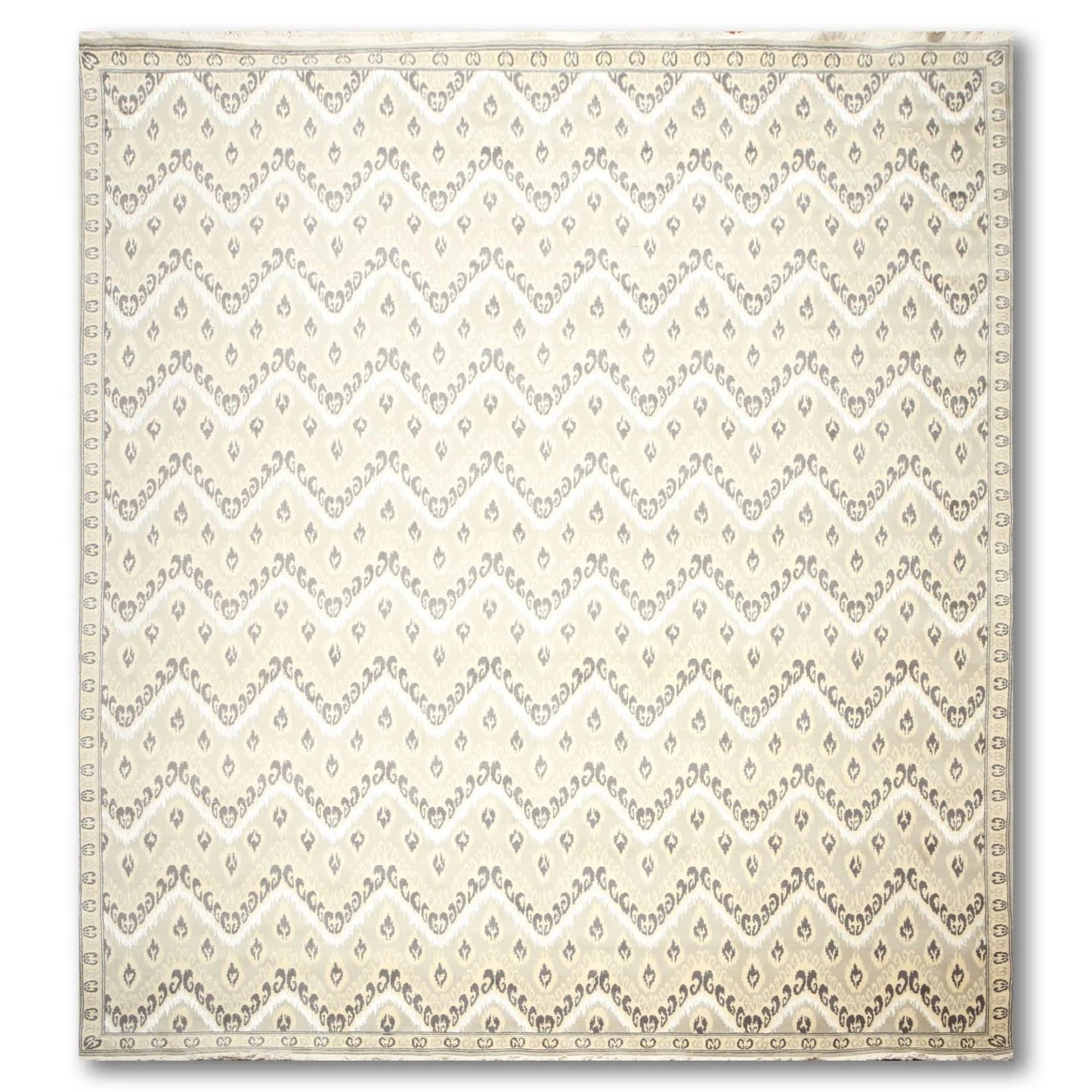 9' x 12' Hand knotted 100% Wool Oriental Area rug pile 9x12 Modern Beige-1