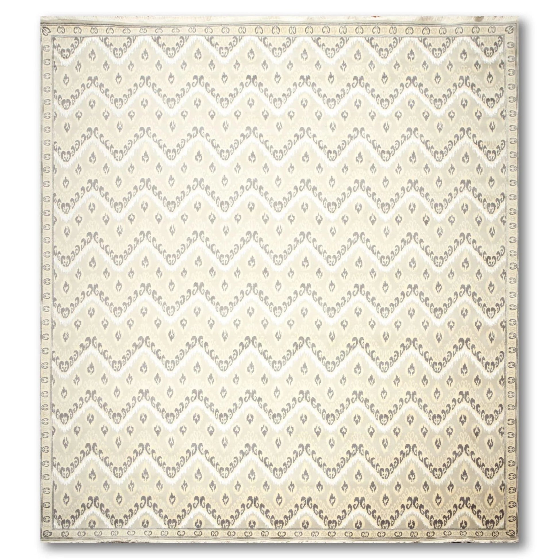 9' x 12' Hand knotted 100% Wool Oriental Area rug pile 9x12 Modern Beige-1