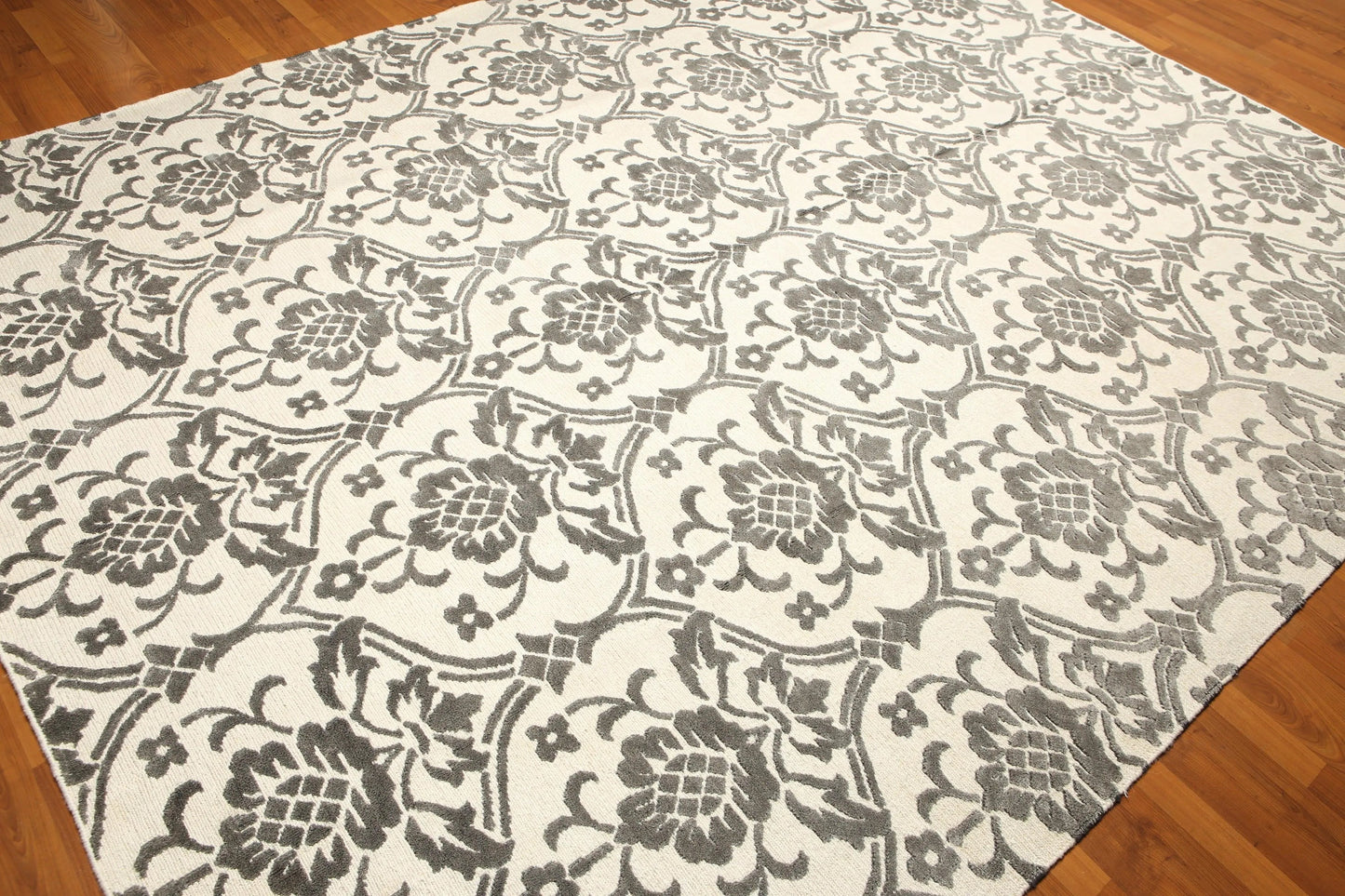 High End wool & silk Tibetan Hand Knotted Designer Area Rug Ivory 8' x 10'-4