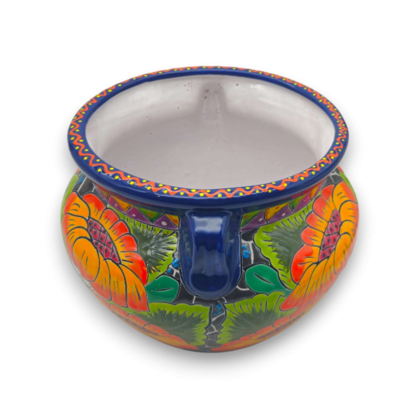 Talavera Ceramic Planter | Bright Sunflower Pot