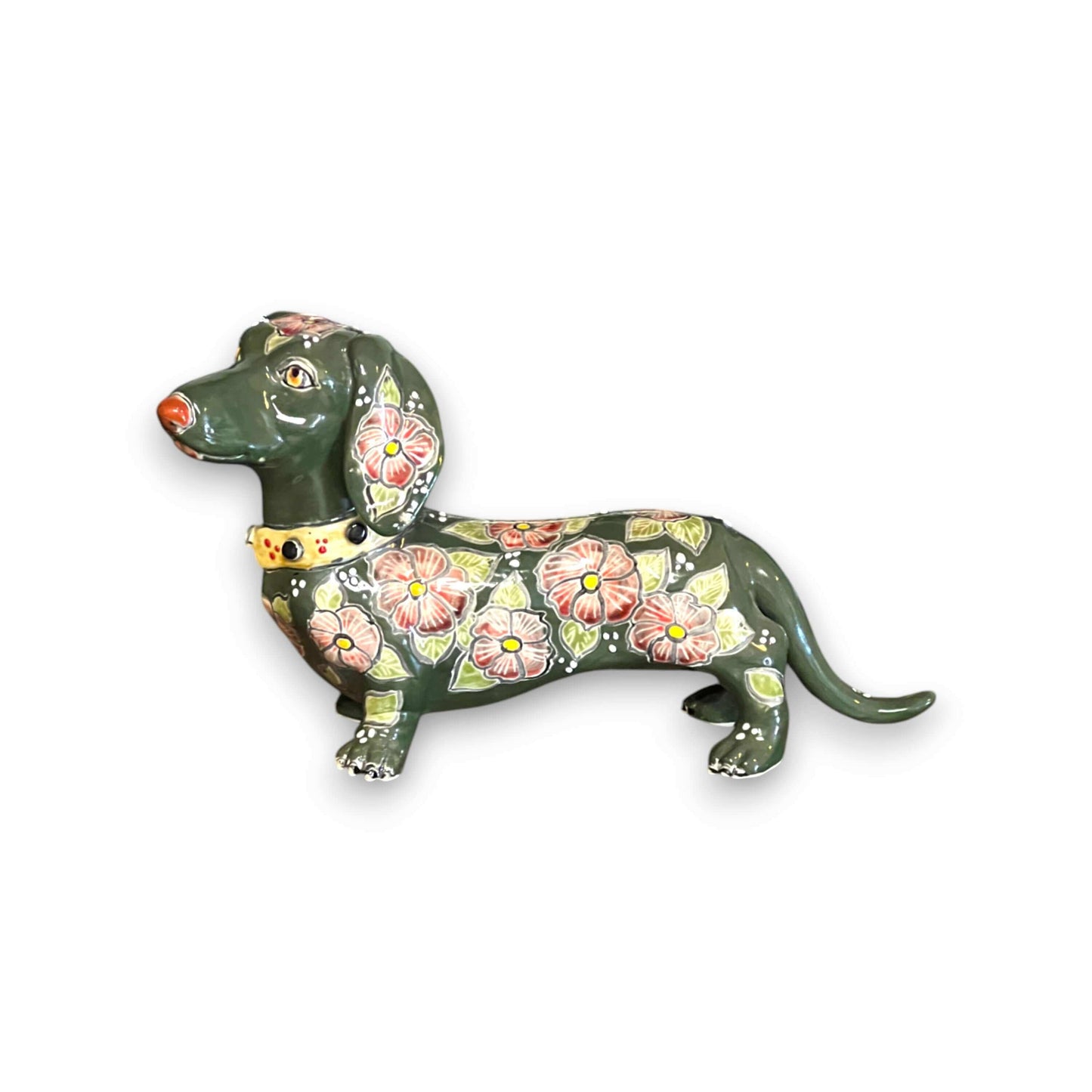 Talavera Dachshund Statue | Colorful Hand-Painted Dog Figurine