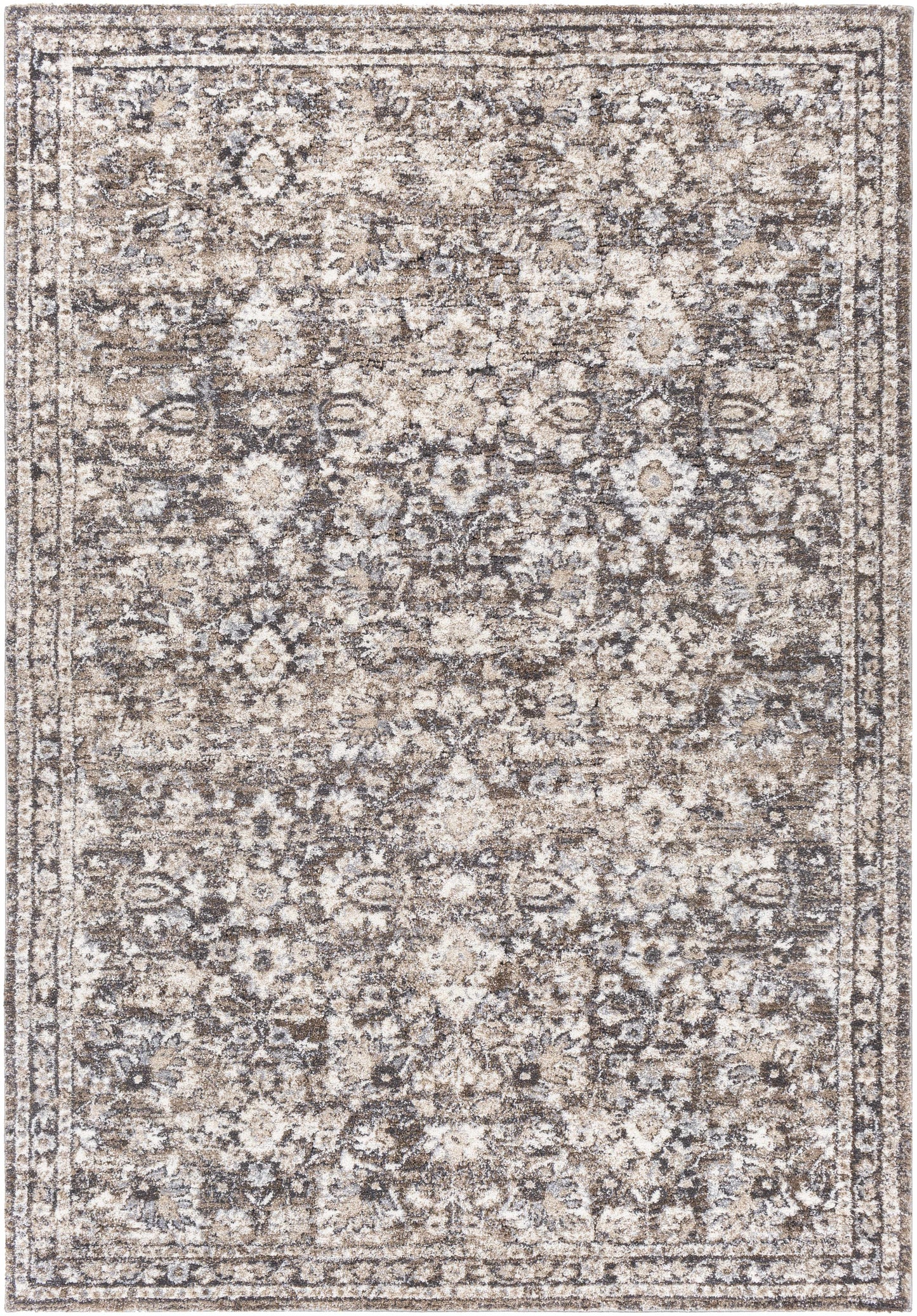 Talihina Brown Luxe Damask Rug-0