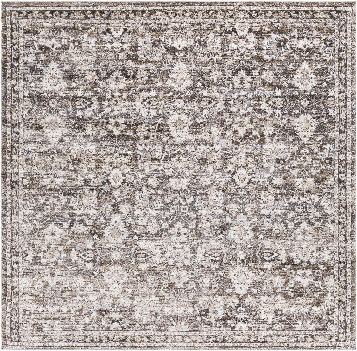 Talihina Brown Luxe Damask Rug-4