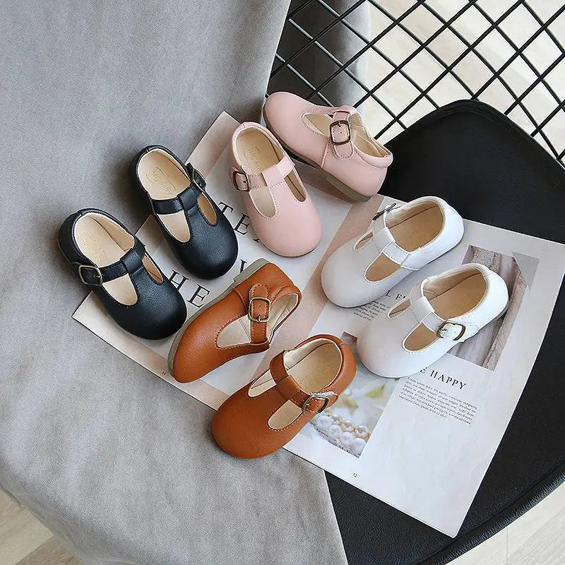 Tan Leather Versatile Single Shoes for Toddlers
