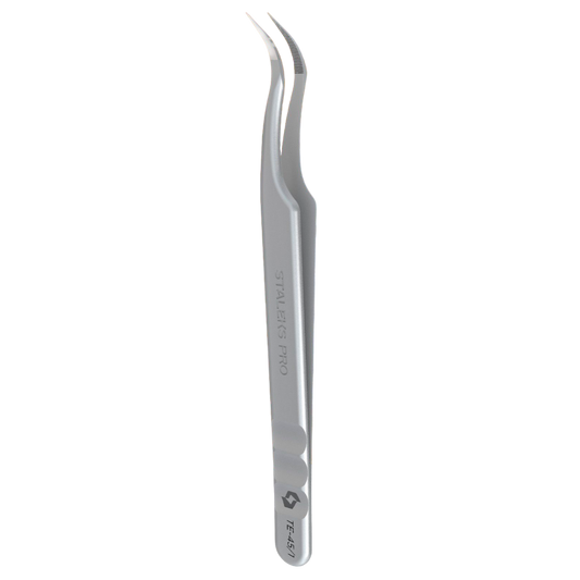 STALEKS PRO EXPERT 45 TYPE 1 PROFESSIONAL EYELASH TWEEZERS CURVED TE-45/1 - STALEKS™-0