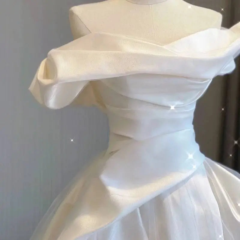 Temperament Princess Style French Satin Gown