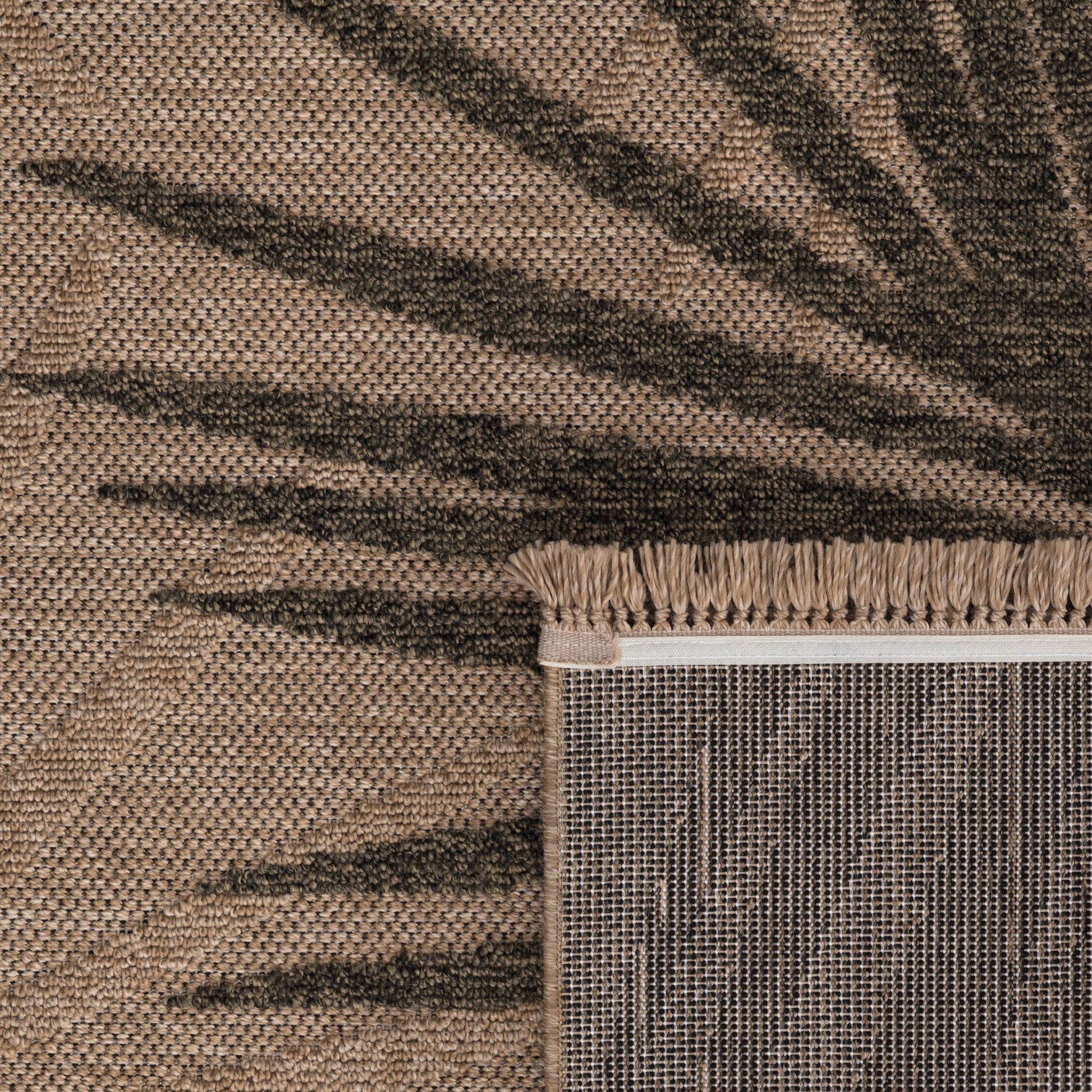 In- & Outdoor Rug Cologne with Modern Leaf Design in Beige-3