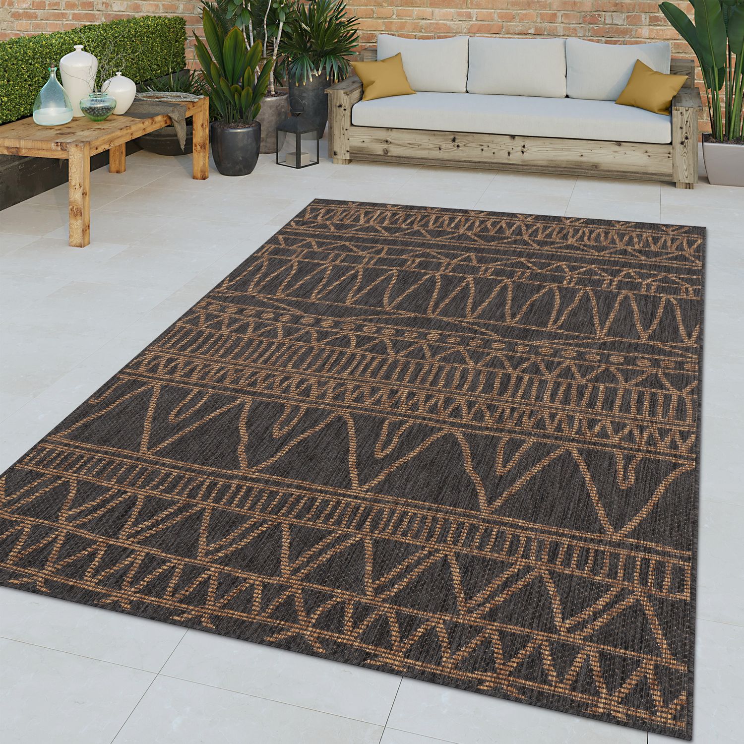 Indoor & Outdoor Rug Modern Ethnic Pattern-0