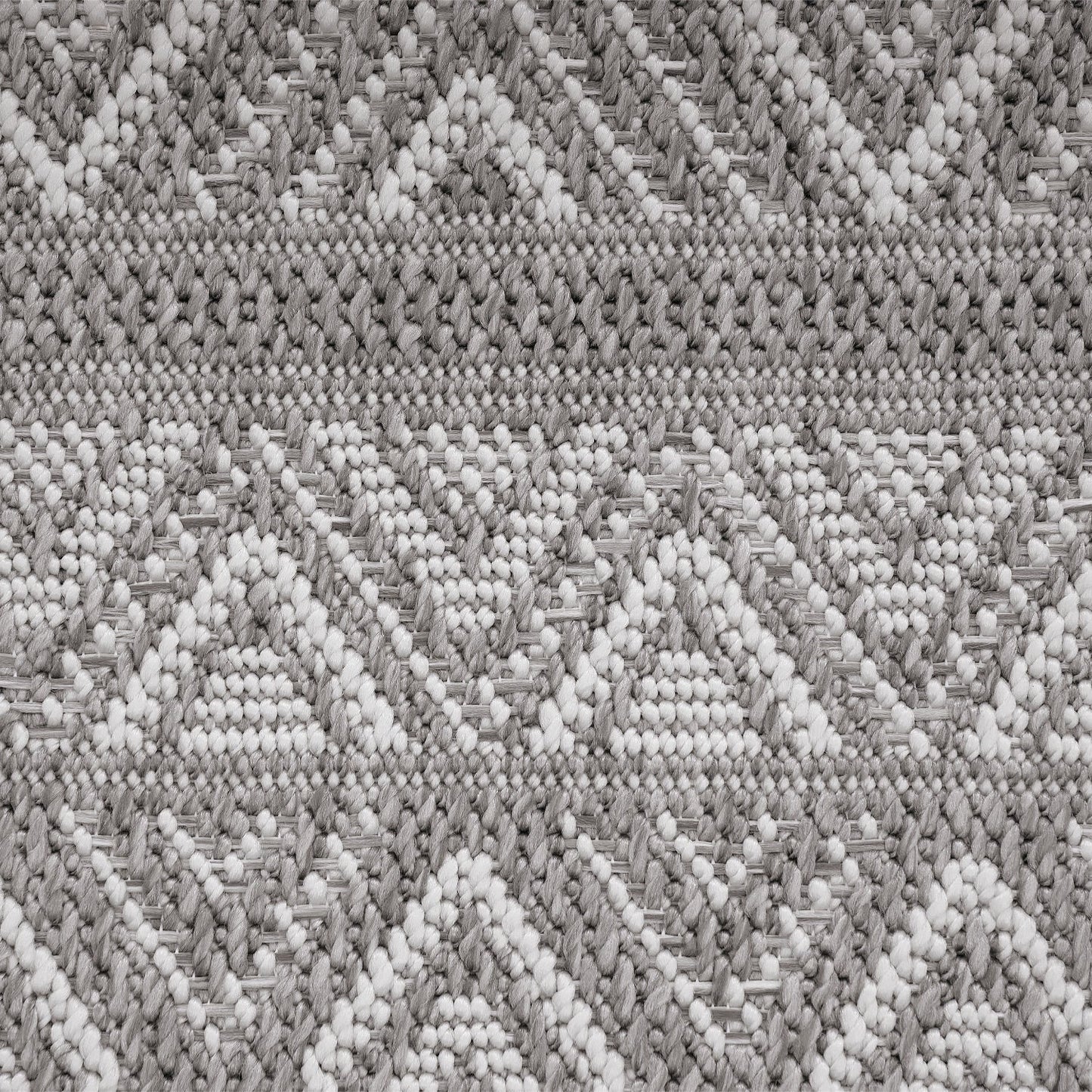 Outdoor Rug Vermont Stain-Resistant with Boho Pattern in Grey-1