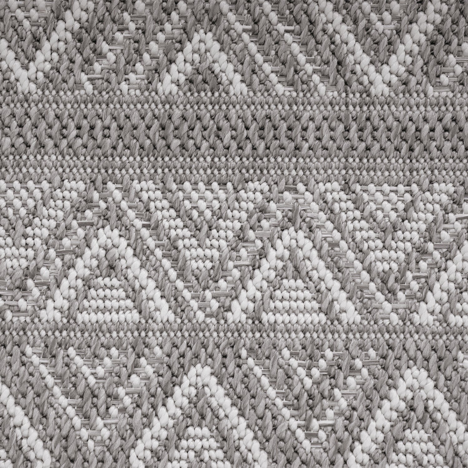 Outdoor Rug Vermont Stain-Resistant with Boho Pattern in Grey-1