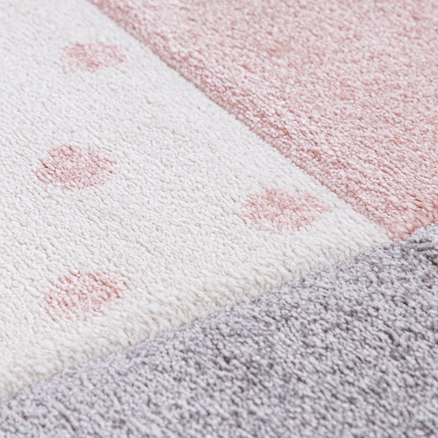 Kids Rug Cosmo Checkered with Rainbows & Hearts - Pink White-1