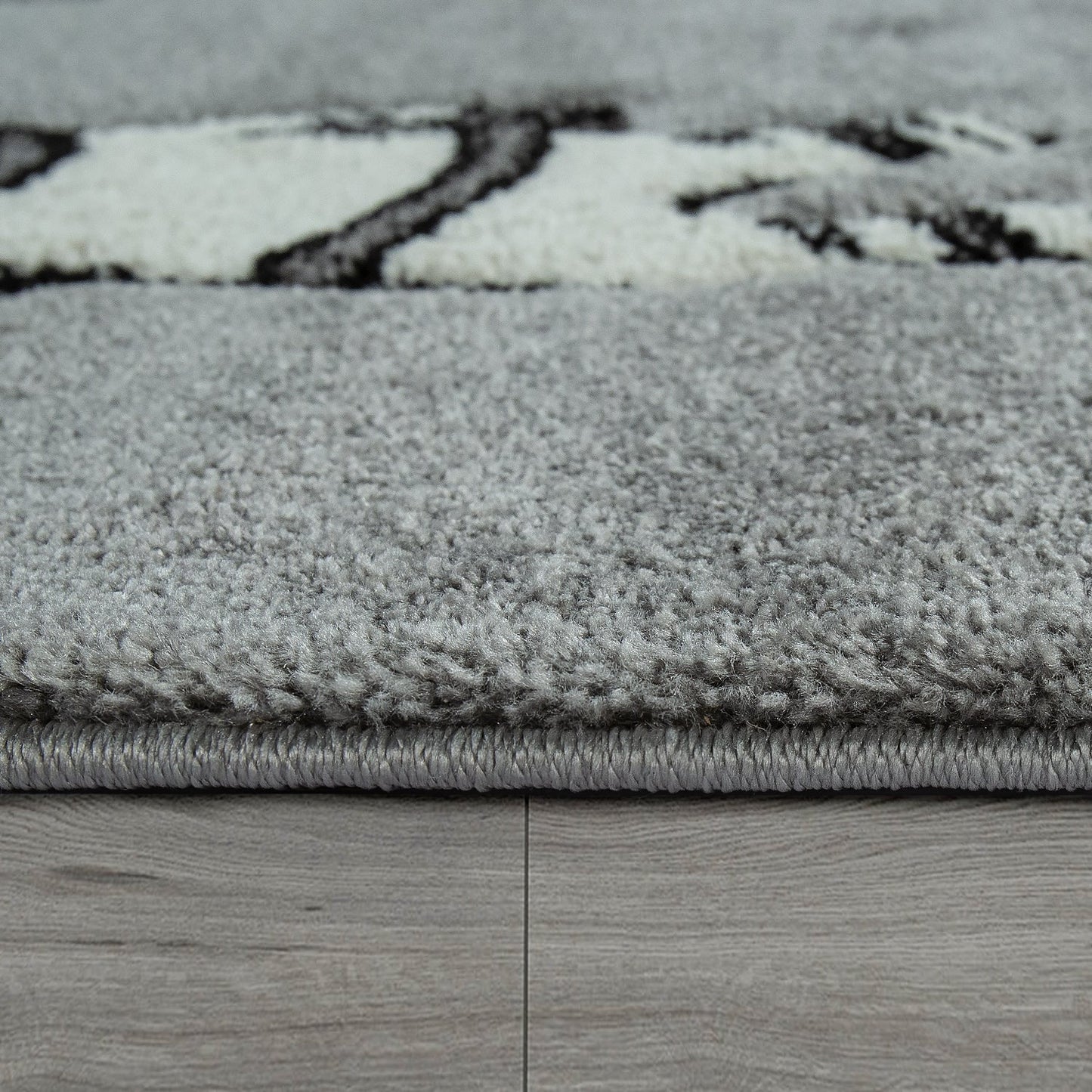 Space Rug for Kids with Astronauts & Rockets in Grey-2