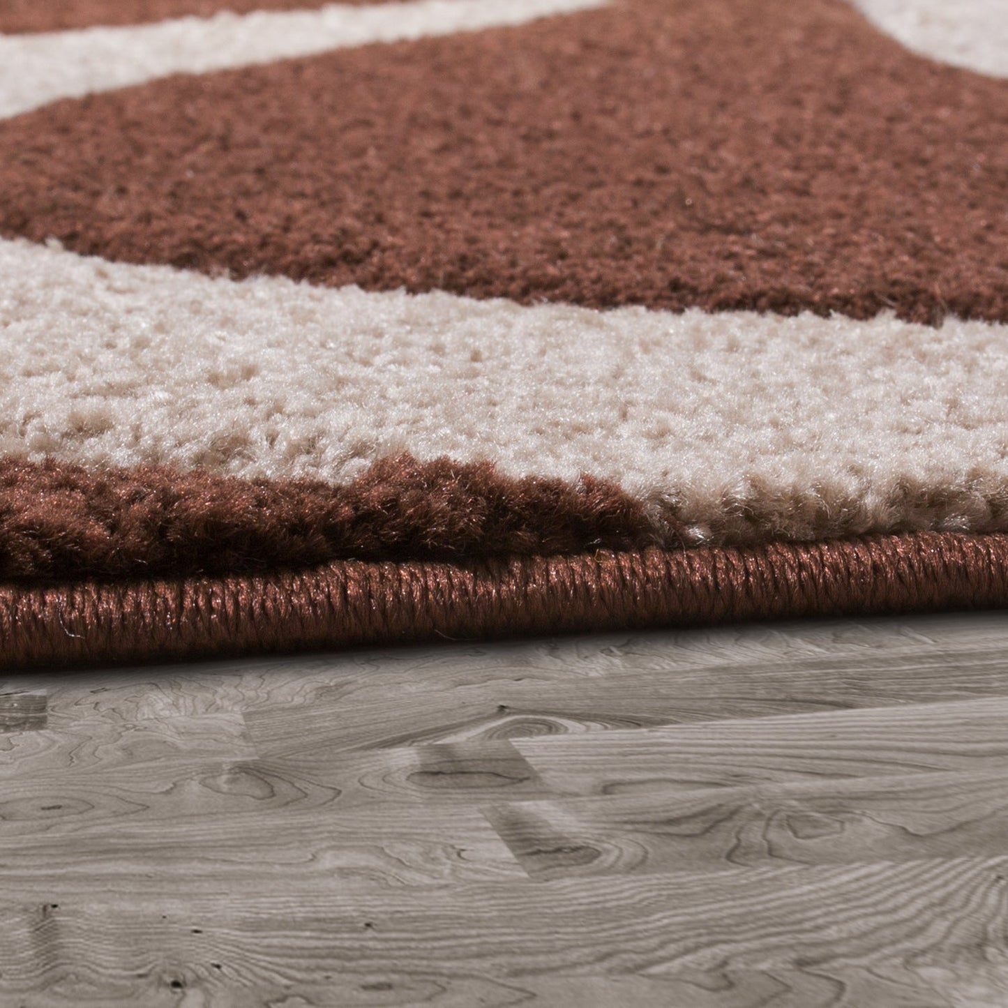 Area Rug Lafleur Modern Floral Pattern with Contour Cut - Brown-2
