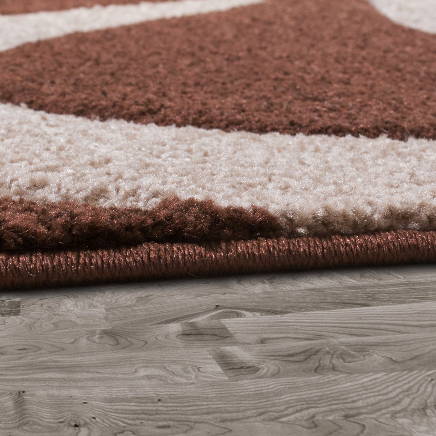 Area Rug Lafleur Modern Floral Pattern with Contour Cut - Brown-2