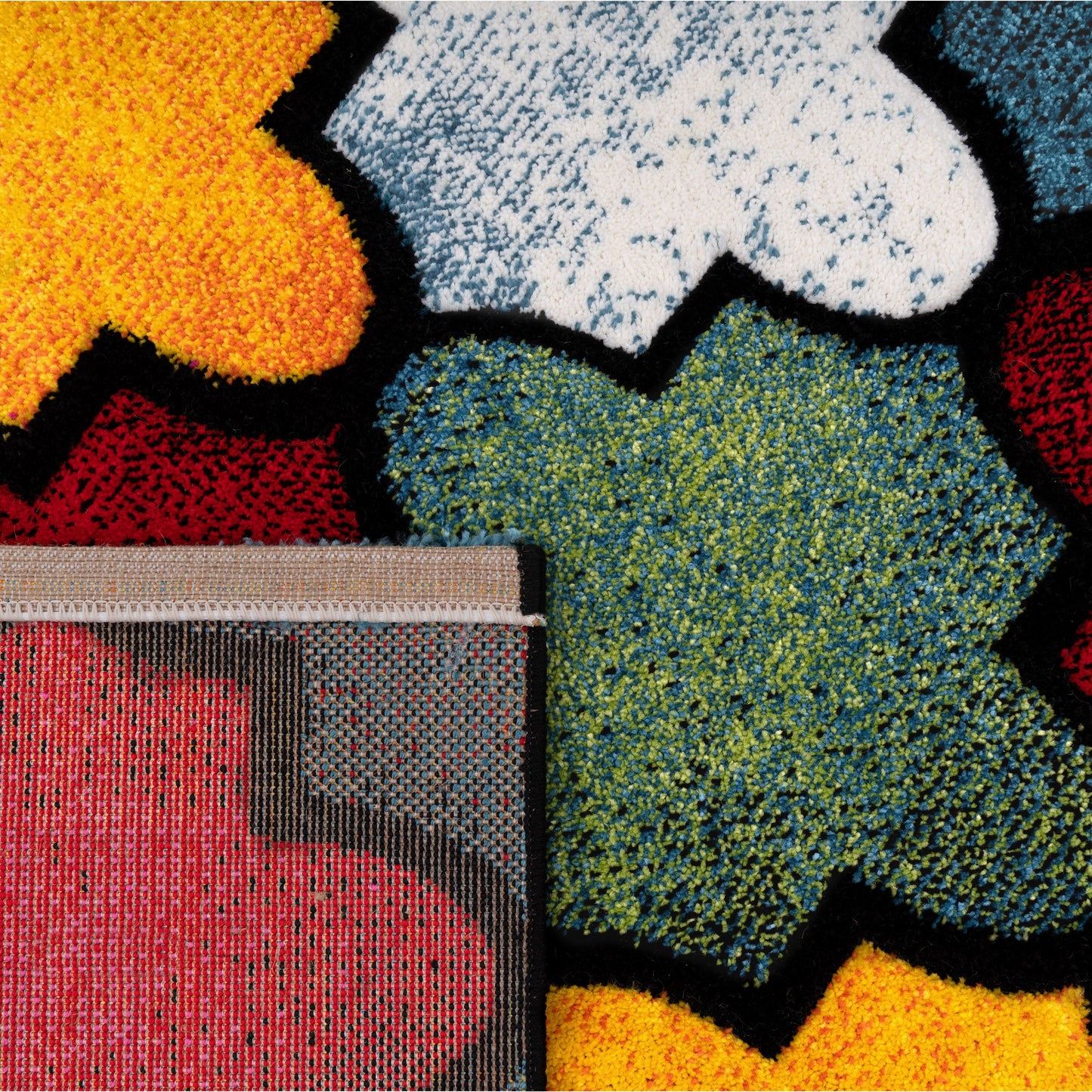 Colorful Area Rug Smaragd Moroccan Pattern - Multicolor-3