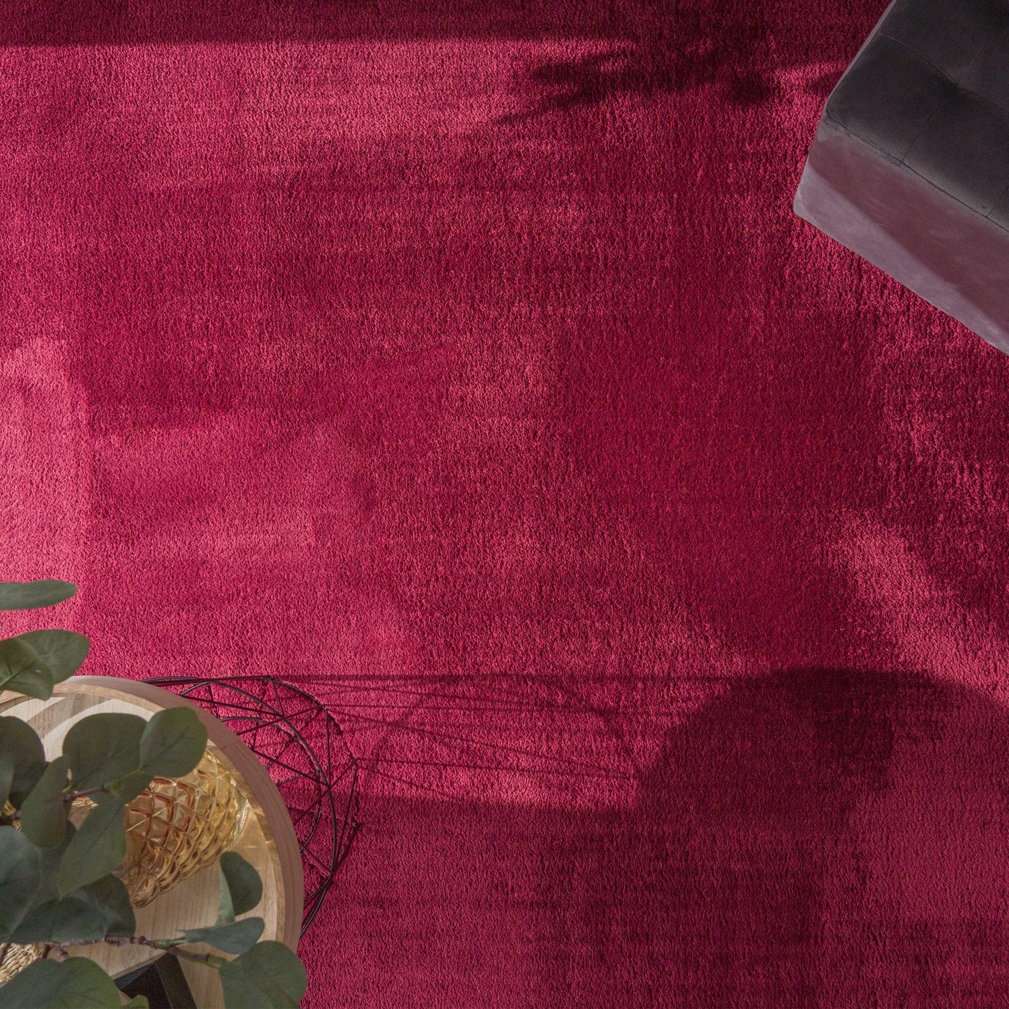 Soft Area Rug with Anti-Slip Backing Washable - Red-2