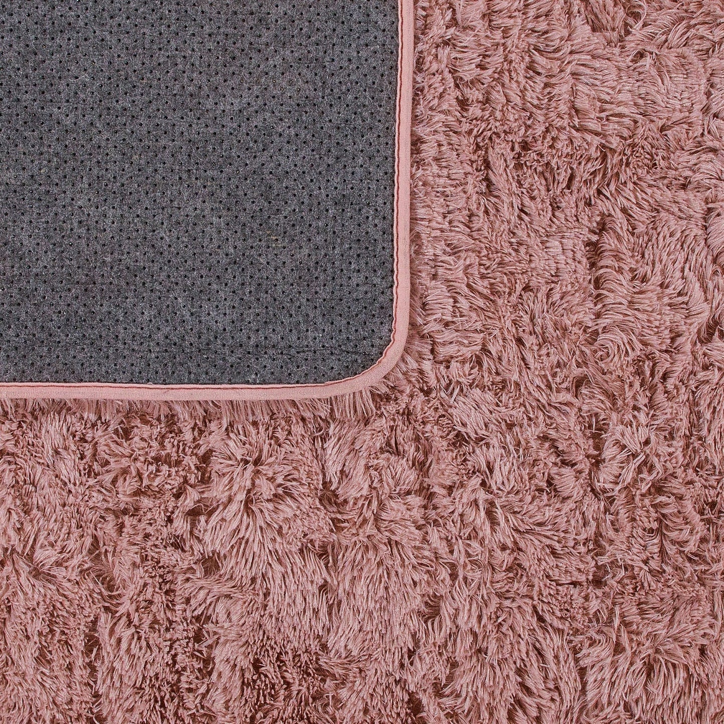 Solid Shag Rug Silky Soft & Fluffy In Rose-3