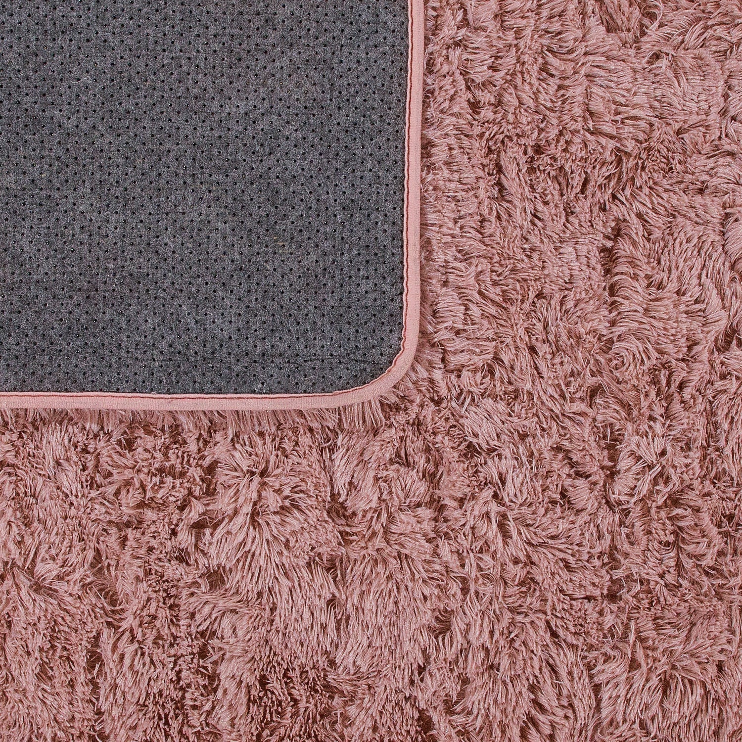 Solid Shag Rug Silky Soft & Fluffy In Rose-3