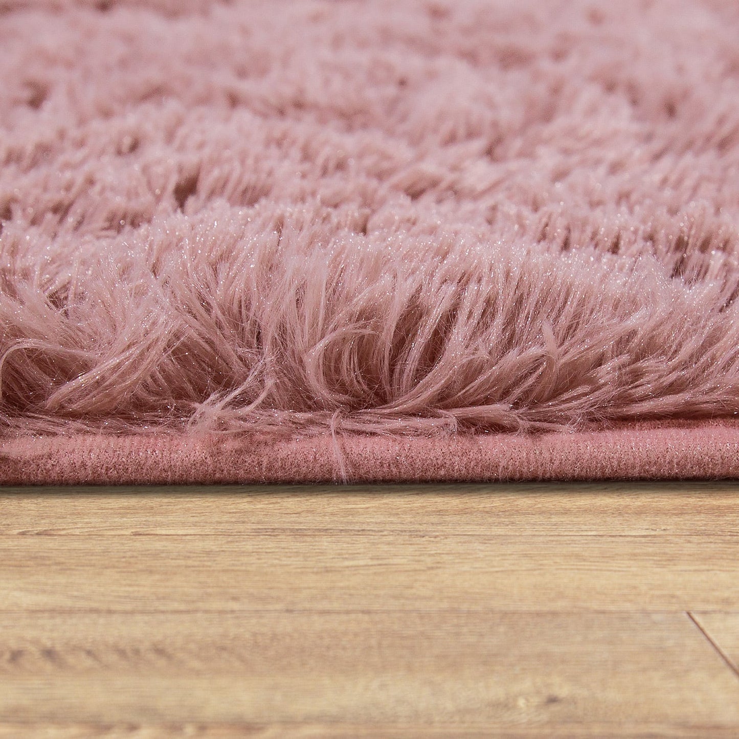 Solid Shag Rug Silky Soft & Fluffy In Rose-2