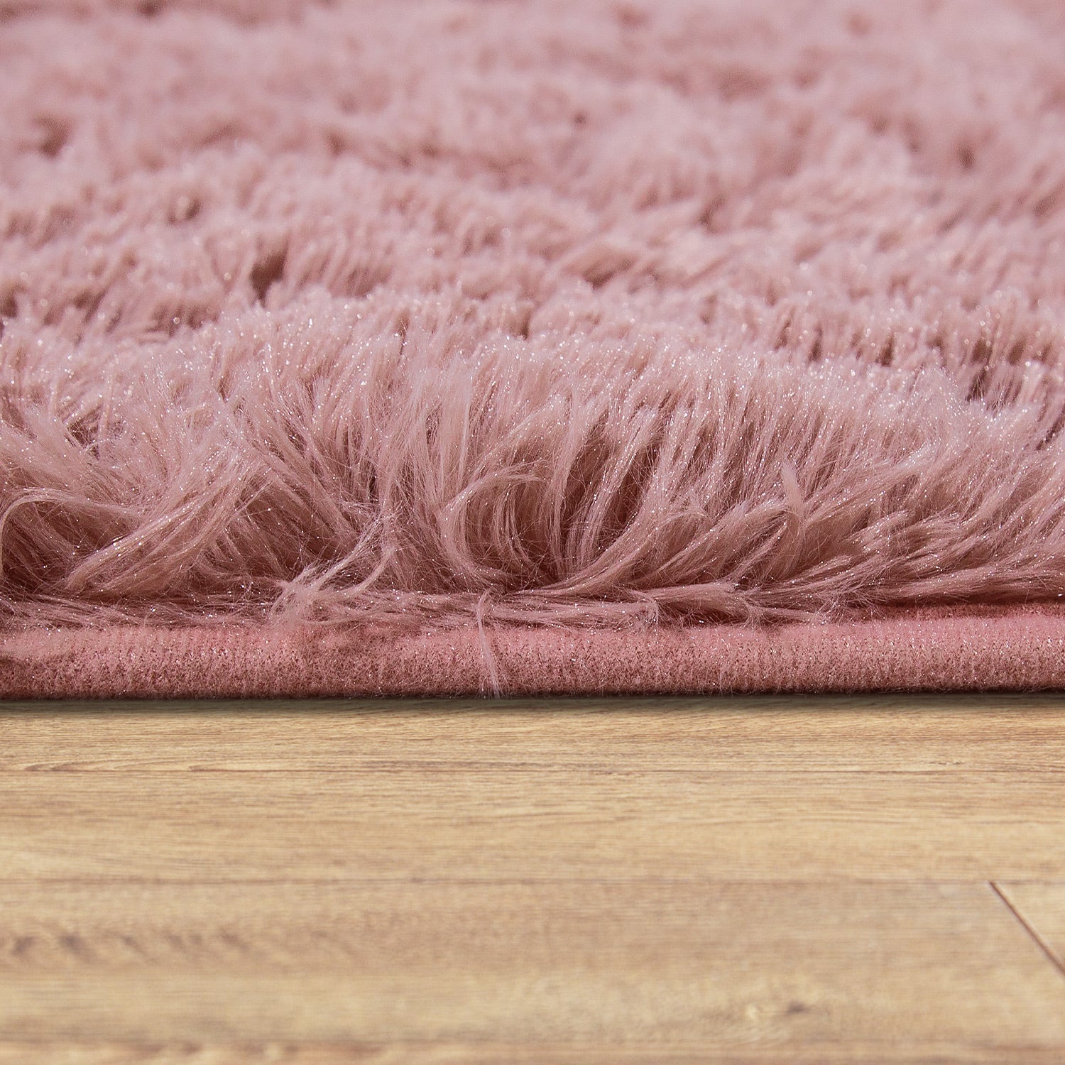 Solid Shag Rug Silky Soft & Fluffy In Rose-2