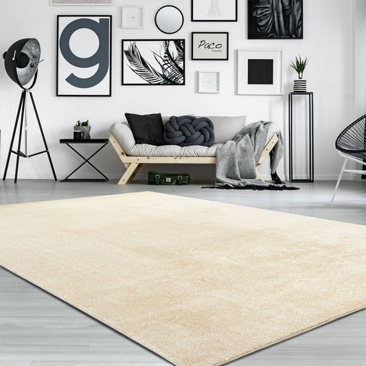 Soft Area Rug with Anti-Slip Backing Washable - Cream-0