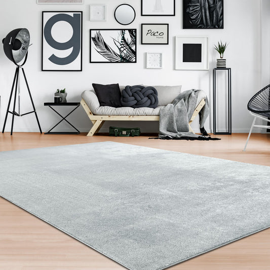 Soft Area Rug with Anti-Slip Backing Washable - Grey-0