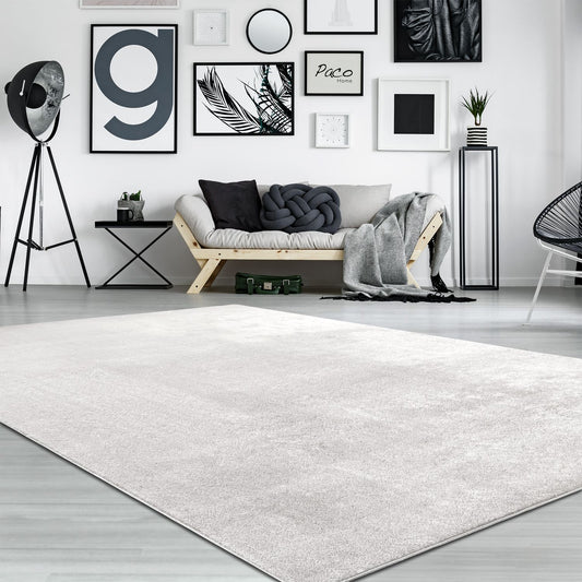 Soft Area Rug with Anti-Slip Backing Washable - Silver-0