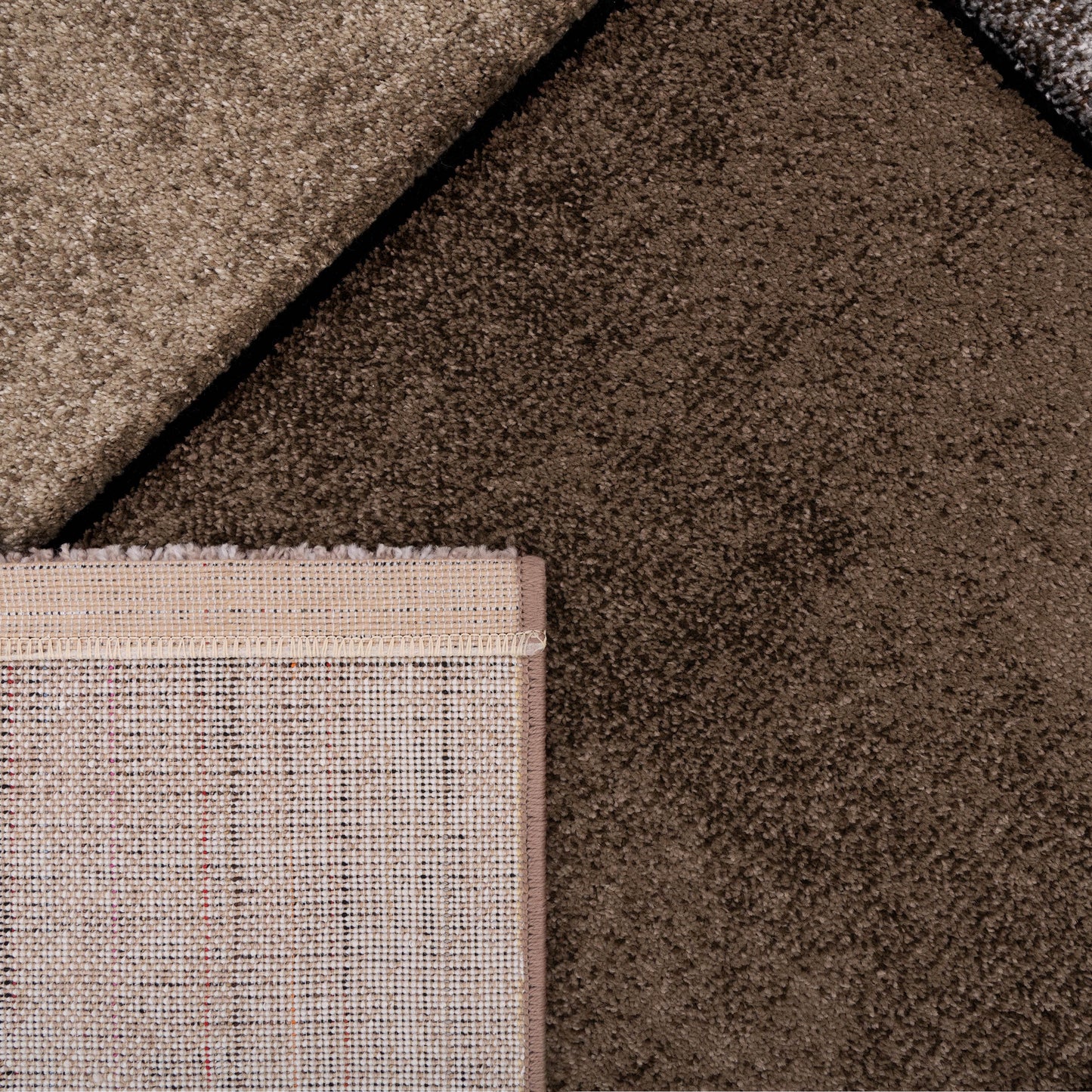 Area Rug Brilliance with Geometric Squares in Brown Beige-3
